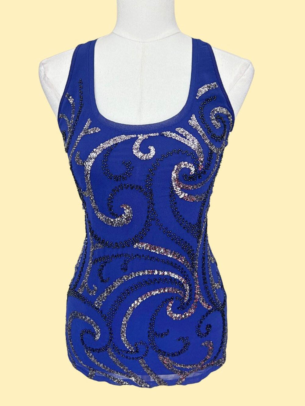 Express Y2K Sequined Swirl Tank Top – Size Small